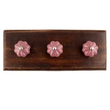 Lavender Solid Ceramic Medium Melon Wooden Hooks